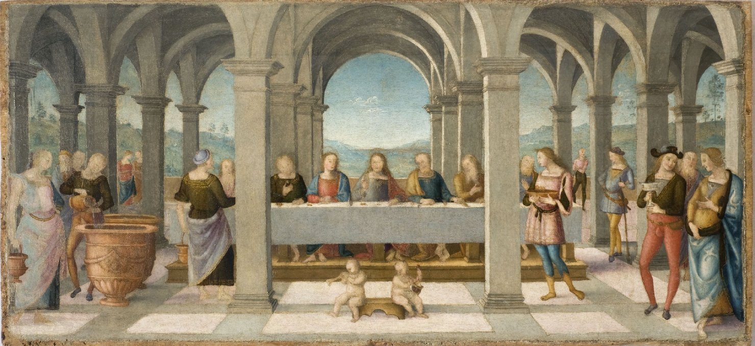 nozze di Cana (scomparto di polittico, elemento d'insieme) di Vannucci Pietro detto Perugino (e aiuti) (primo quarto sec. XVI)