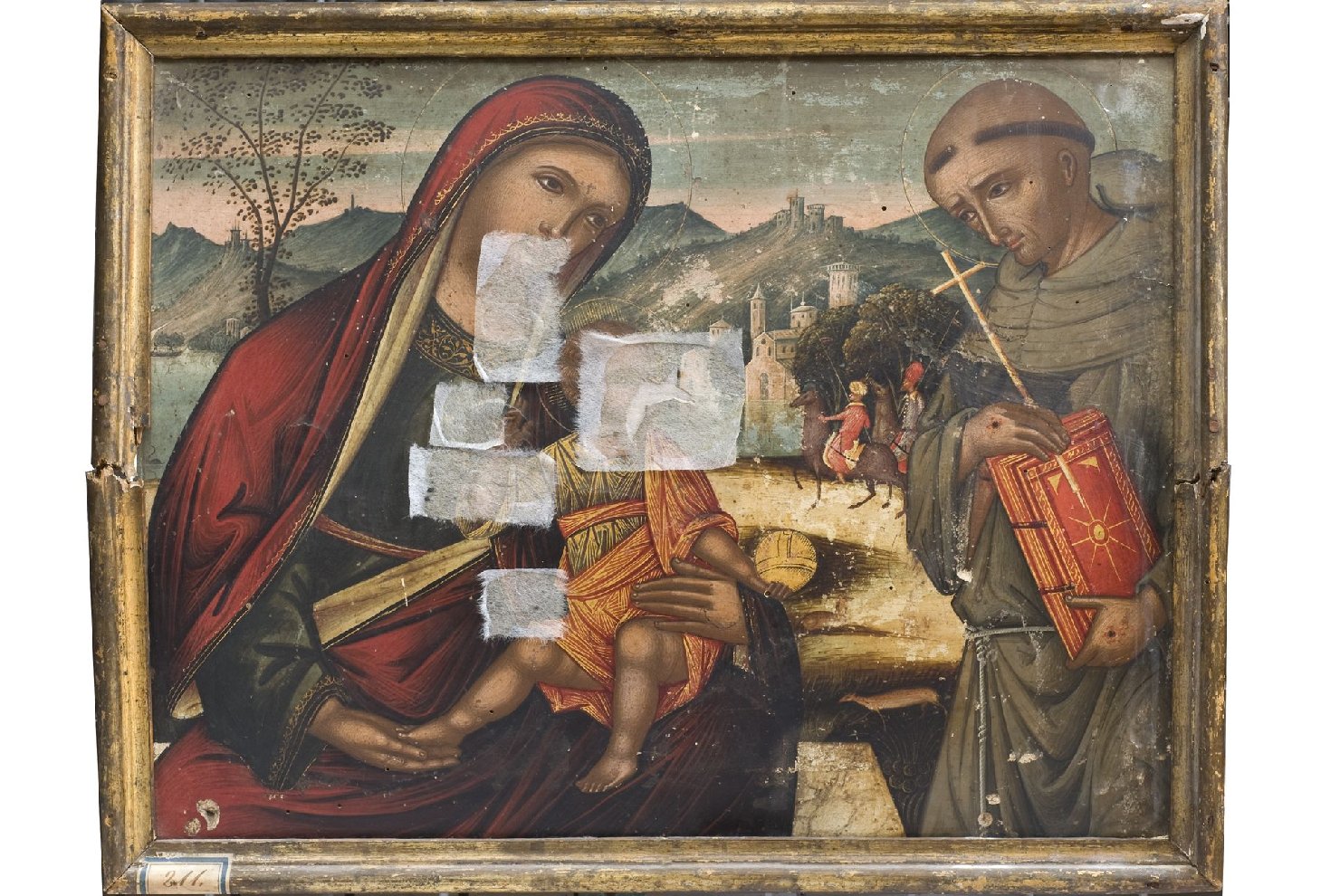 Madonna con Bambino e San Francesco (dipinto, opera isolata) di Giovanni Permeniate (prima metà sec. XVI)