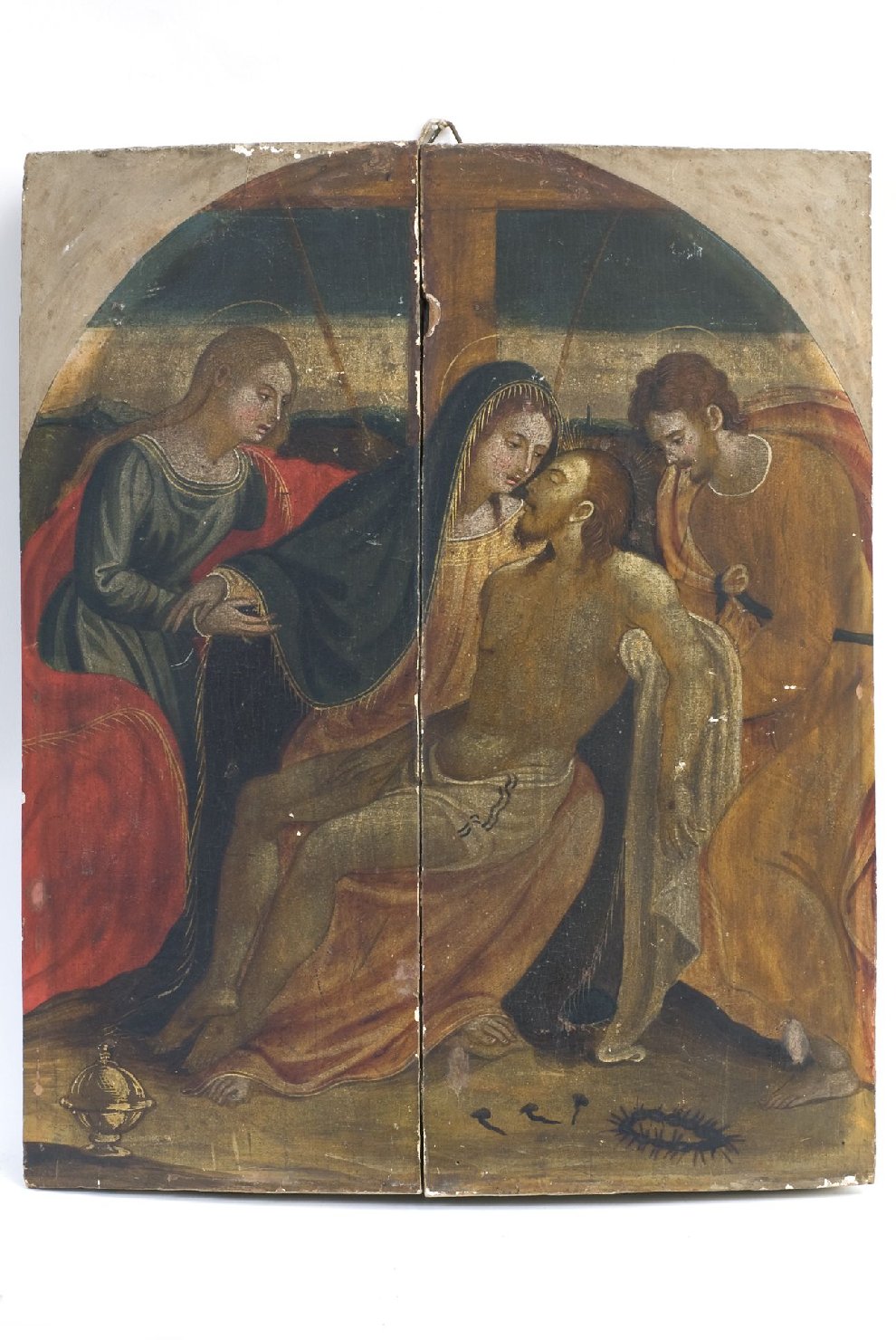 compianto sul Cristo morto (sportello di tabernacolo, elemento d'insieme) - ambito veneto (seconda metà sec. XVI)