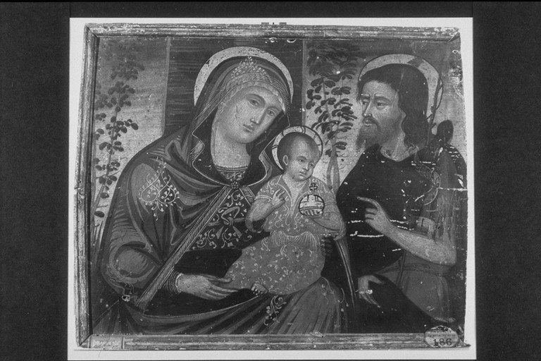 Madonna con Bambino e San Giovanni Battista (dipinto, opera isolata) - ambito veneziano (prima metà sec. XVI)