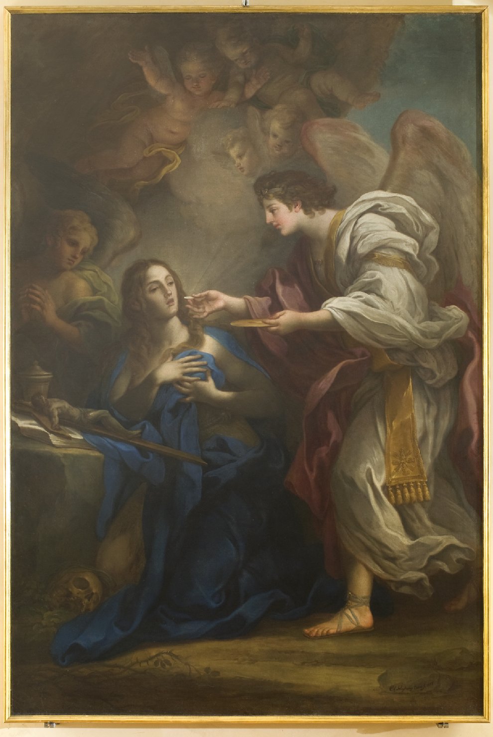 ultima comunione di Santa Maria Maddalena (dipinto, opera isolata) di Conca, Sebastiano (attribuito) (sec. XVIII)