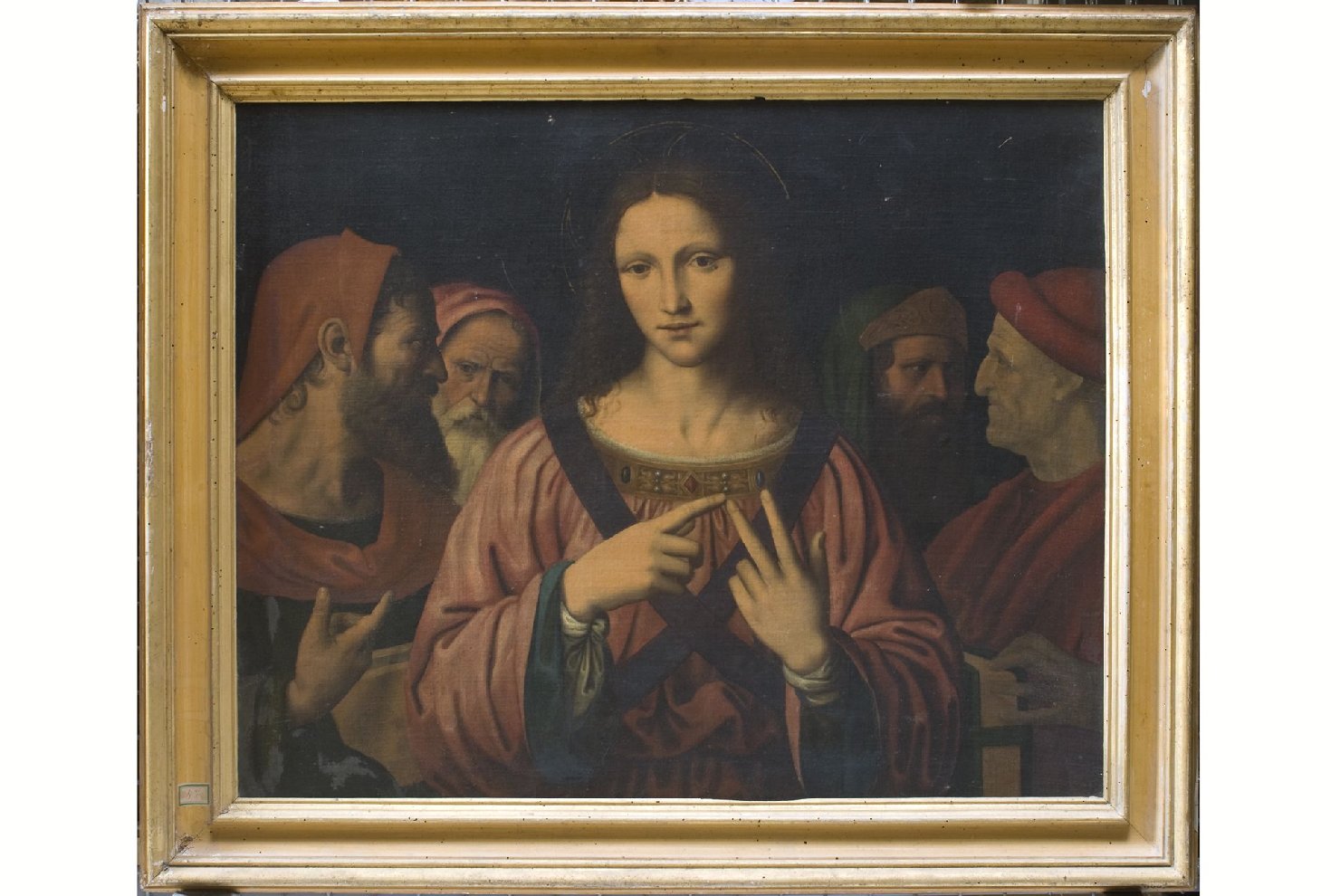 disputa di Gesù con i dottori nel tempio (dipinto, opera isolata) di Scapi, Bernardino detto Bernardino Luini (maniera) (seconda metà sec. XVI)