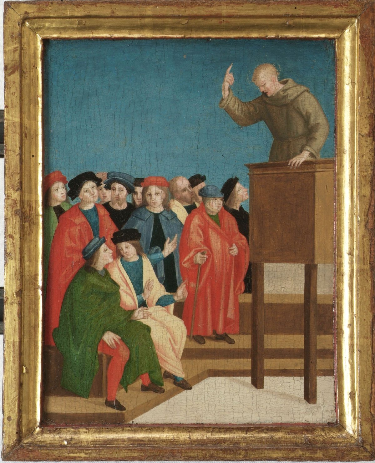 predica di San Bernardino da Siena (scomparto di polittico, elemento d'insieme) di Berto di Giovanni (attribuito) (primo quarto sec. XVI)