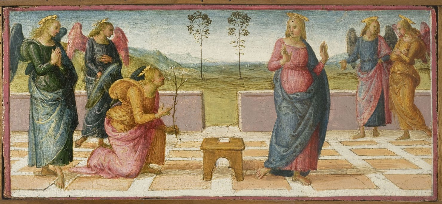 Annunciazione (scomparto di predella, elemento d'insieme) di Vannucci Pietro detto Perugino (attribuito) (inizio sec. XVI)