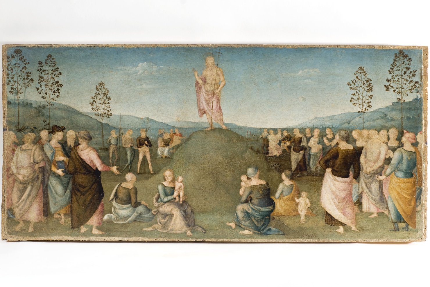 San Giovanni Battista predica nel deserto (scomparto di predella, elemento d'insieme) di Vannucci Pietro detto il Perugino (e aiuti) (primo quarto, primo quarto sec. XVI, sec. XVI)