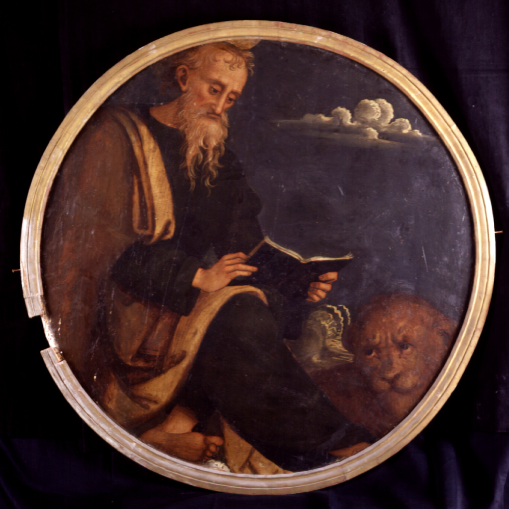 San Marco Evangelista (scomparto di polittico, elemento d'insieme) di Vannucci Pietro detto Perugino (bottega) (primo quarto sec. XVI)