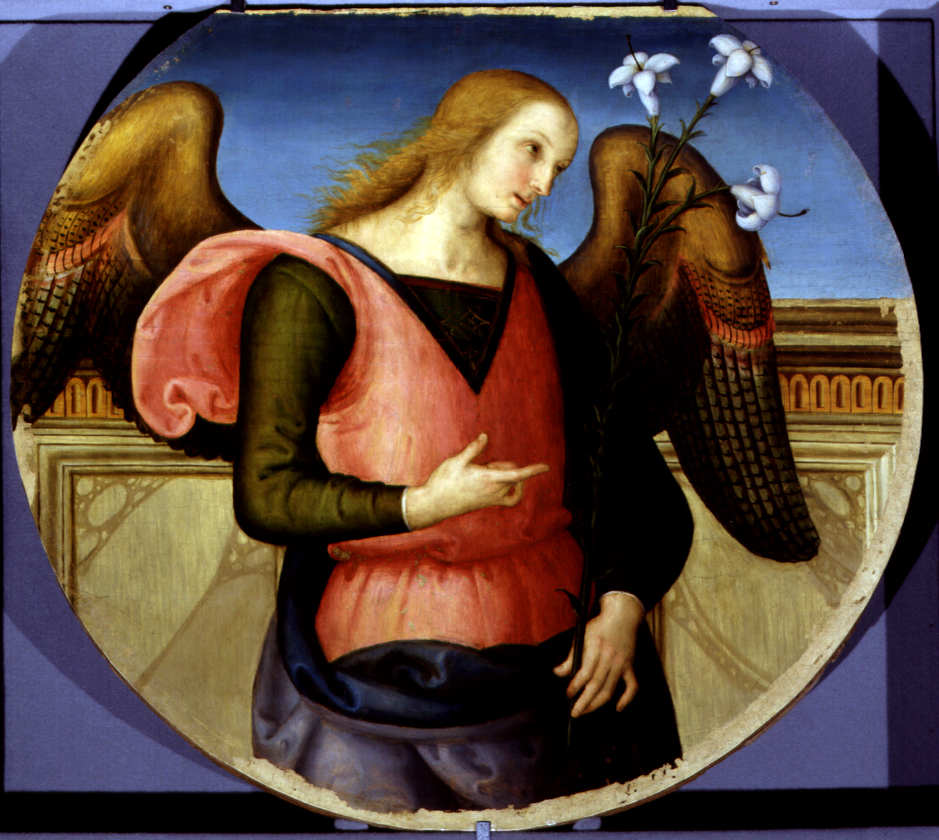 San Gabriele Arcangelo (scomparto di polittico, elemento d'insieme) di Vannucci Pietro detto Perugino (attribuito) (primo quarto sec. XVI)