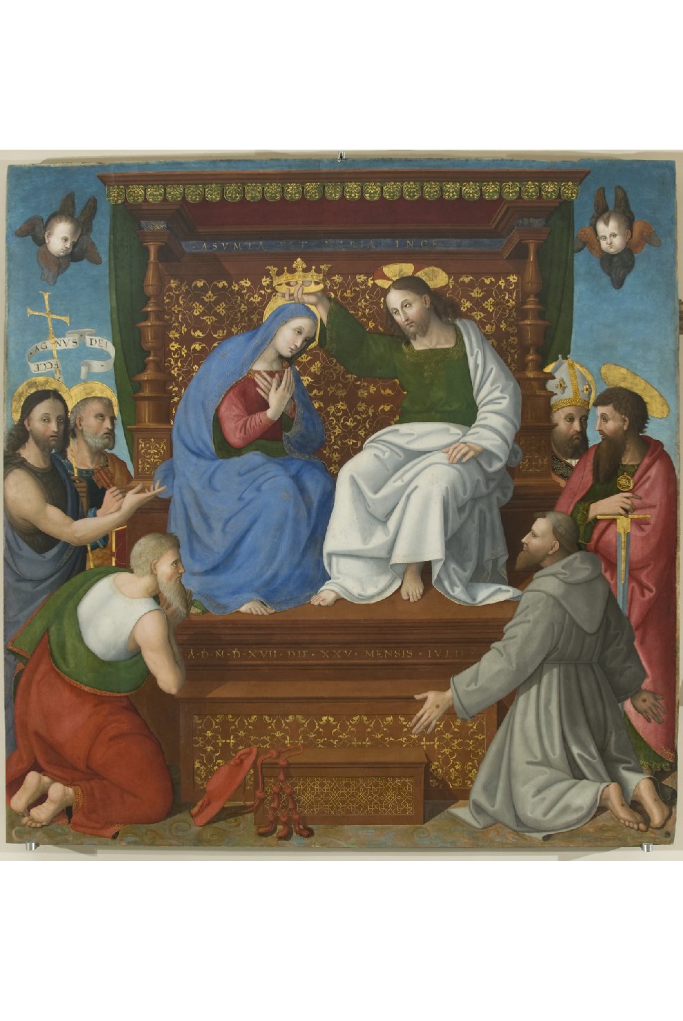 incoronazione di Maria Vergine (pala d'altare, elemento d'insieme) di Berto di Giovanni (attribuito) (primo quarto sec. XVI)
