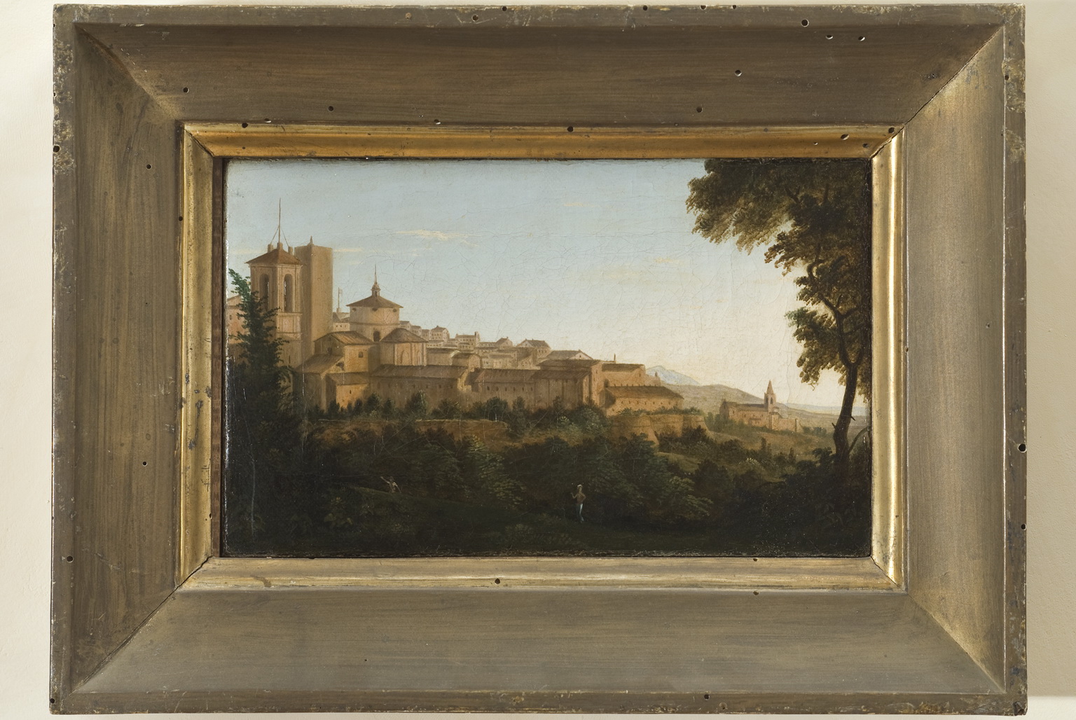 Veduta del Monastero di San Francesco da Valle, Veduta di città (dipinto, pendant) di Cecchini, Filippo - scuola italiana (sec. XIX)