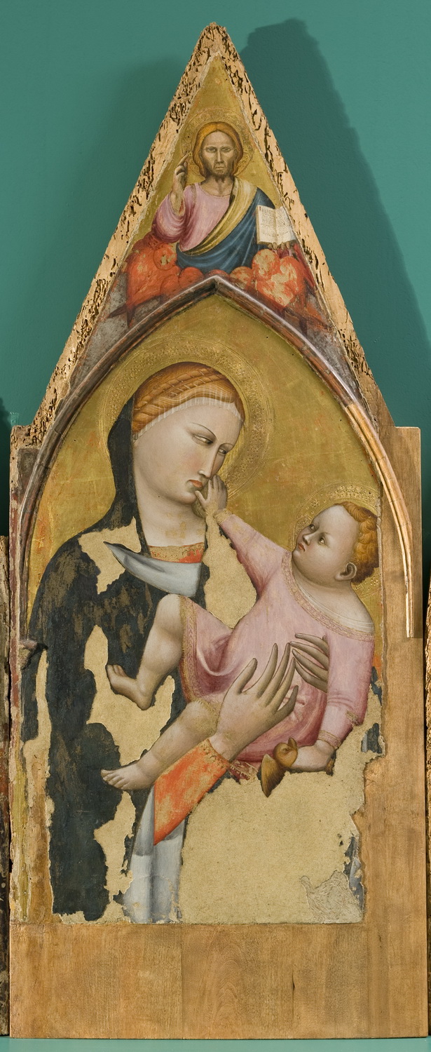 Madonna con Bambino (scomparto di polittico, elemento d'insieme) di pittore fabrianese del terzo quarto del secolo XIV (terzo quarto sec. XIV)