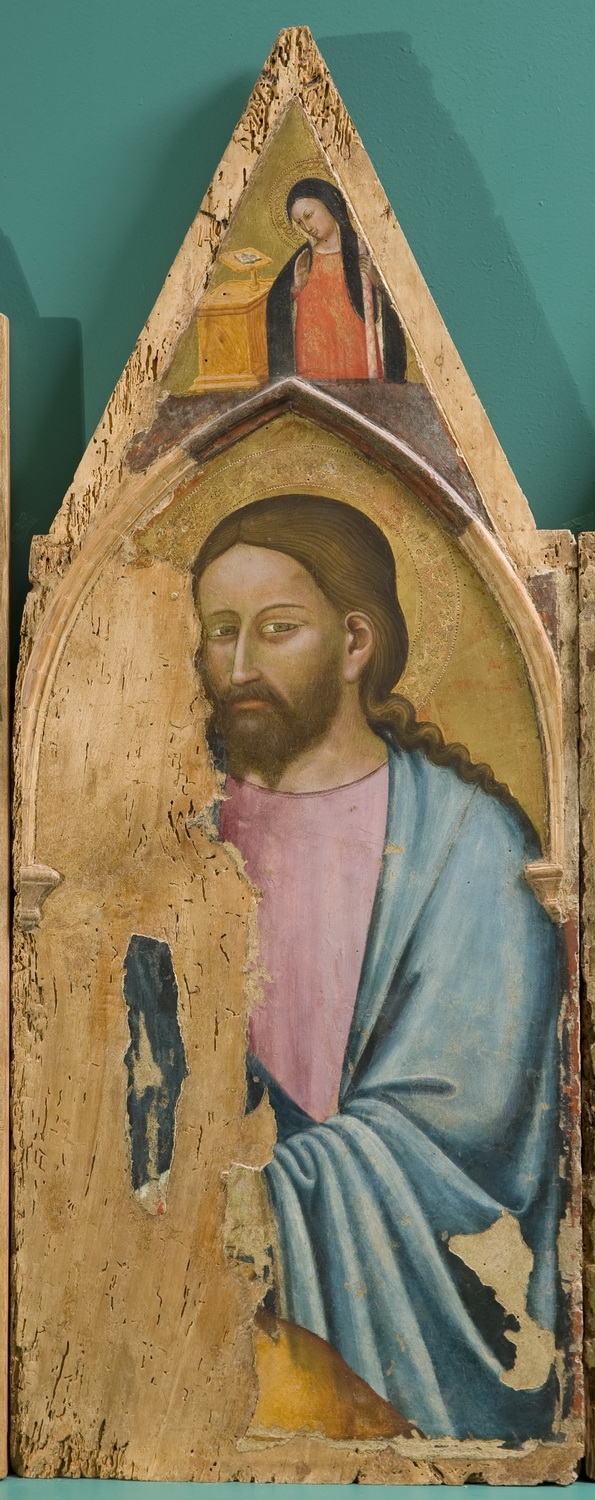 Santo apostolo, Vergine Annunciata (scomparto di polittico, elemento d'insieme) di pittore fabrianese del terzo quarto del secolo XIV (terzo quarto sec. XIV)