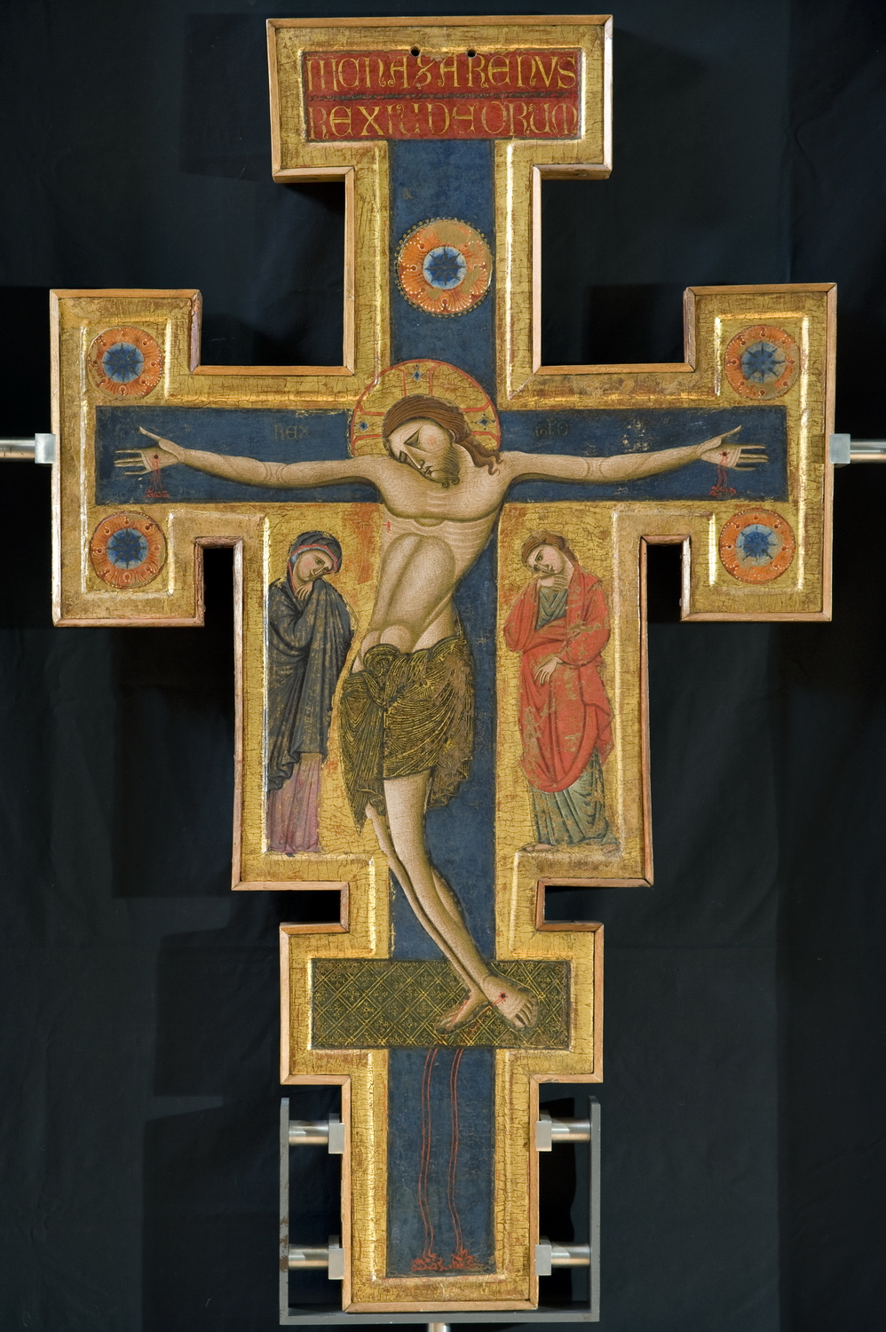 Cristo crocifisso con la Madonna e Santi (croce dipinta, elemento d'insieme) di Maestro di San Francesco (attribuito) (sec. XIII)