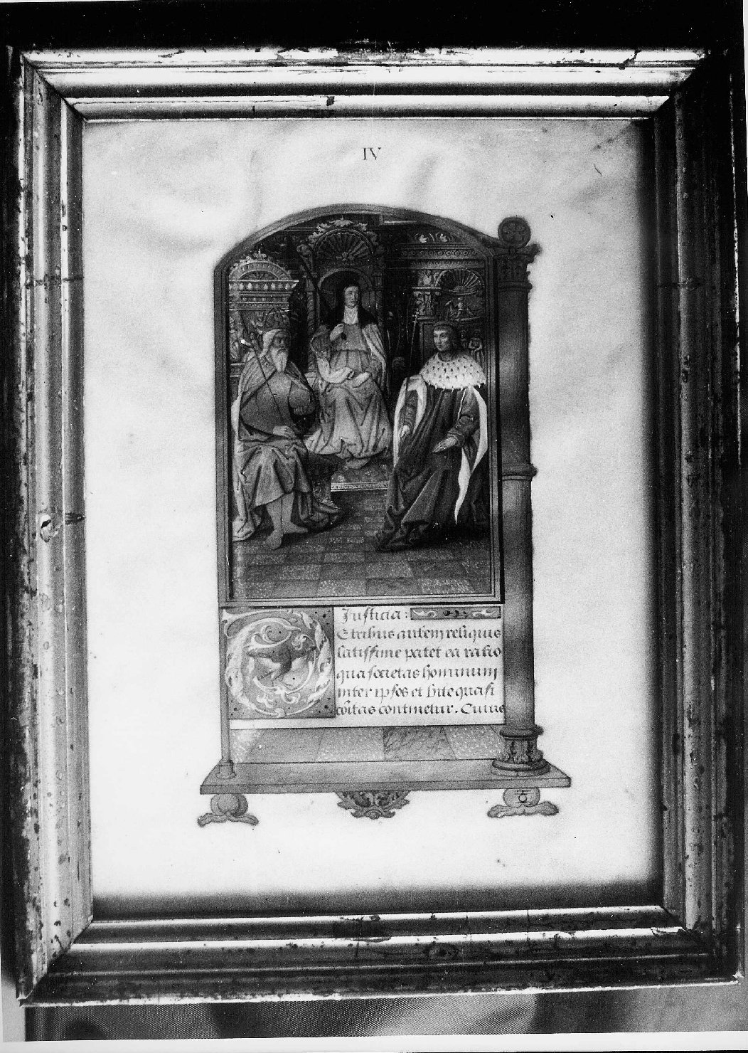 Giustizia (miniatura, elemento d'insieme) di Verga, Napoleone (seconda metà sec. XIX)