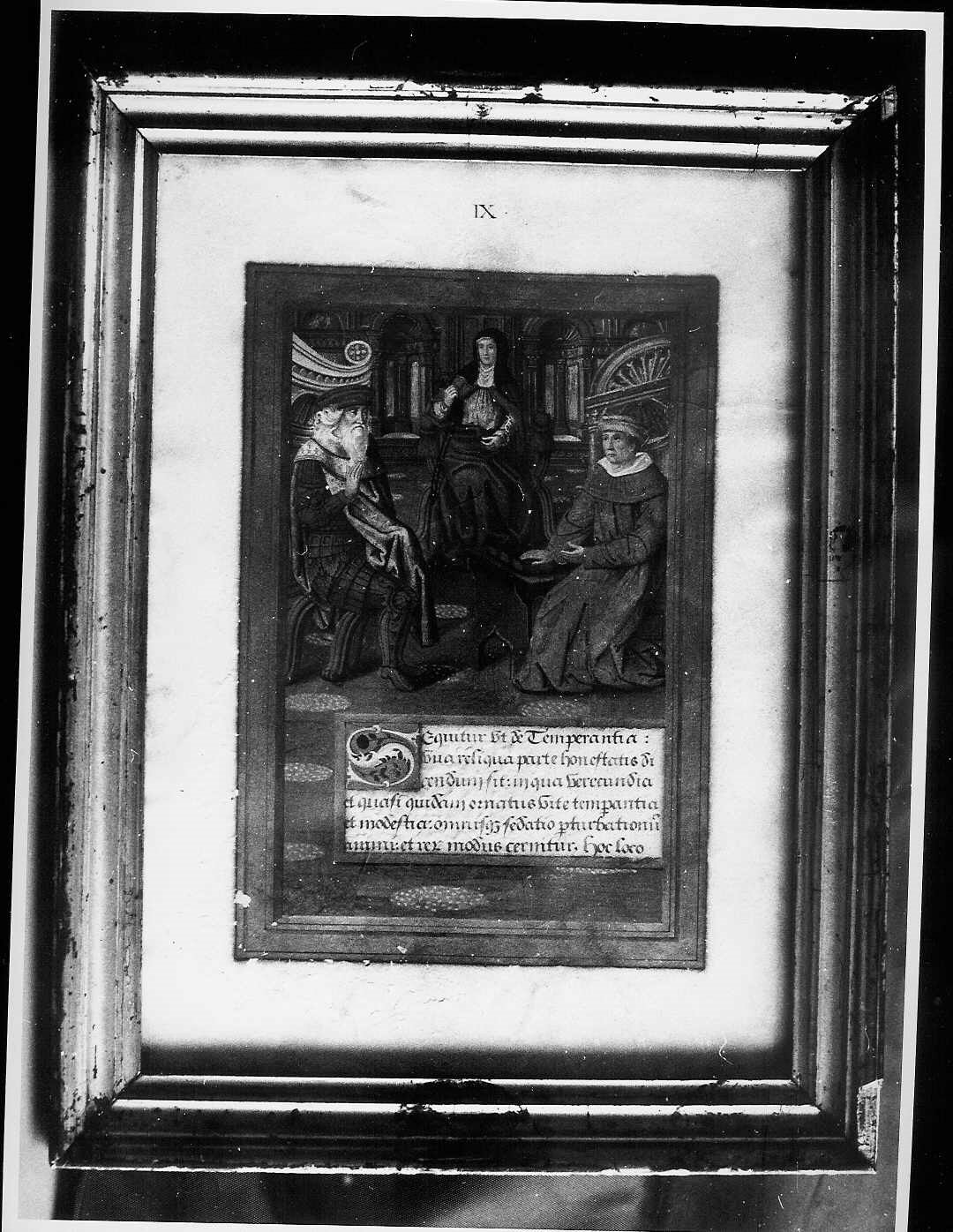 Temperanza (miniatura, elemento d'insieme) di Verga, Napoleone (seconda metà sec. XIX)