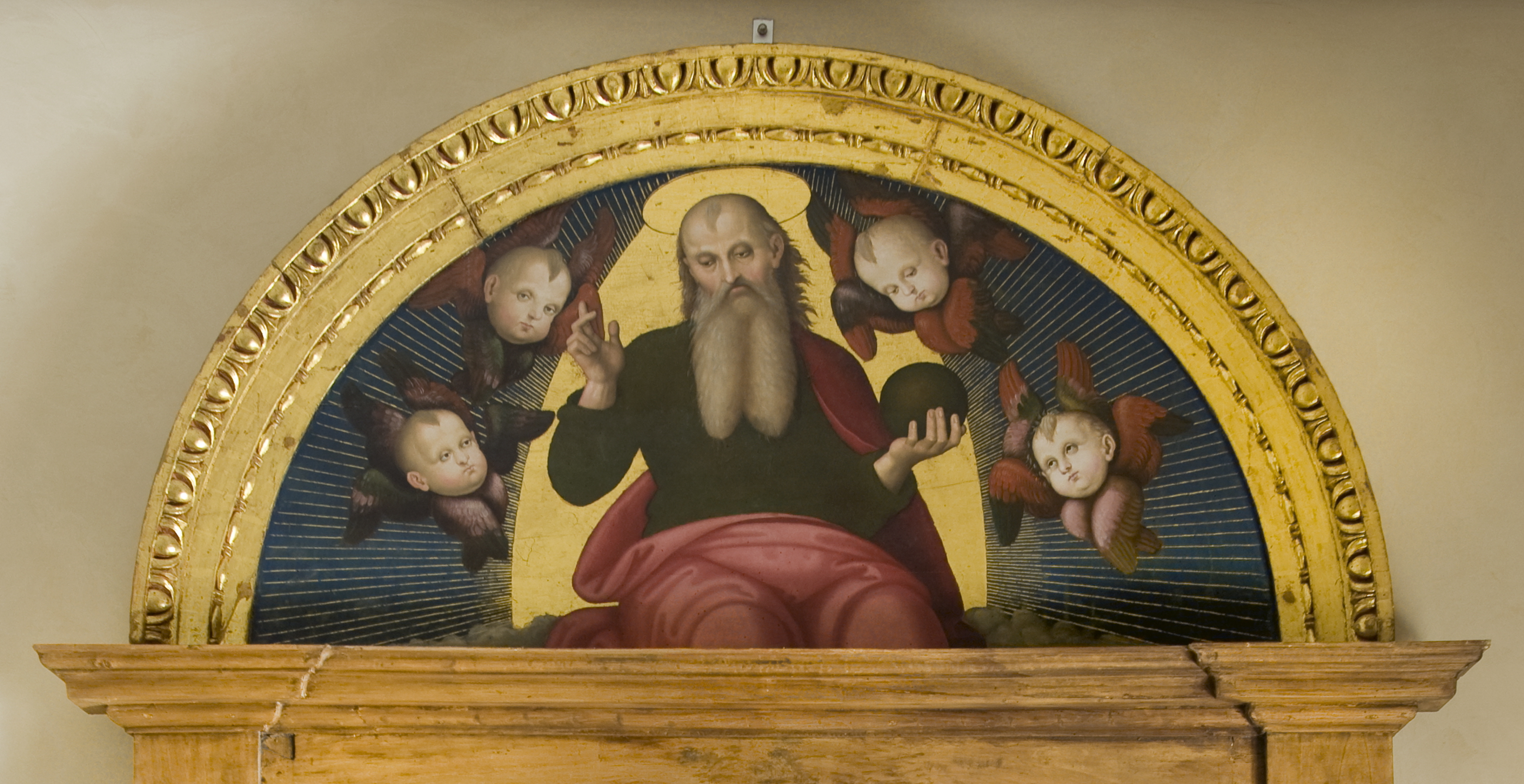 Dio Padre e cherubini (cimasa di pala d'altare, elemento d'insieme) di Berto di Giovanni (attribuito) (primo quarto sec. XVI)
