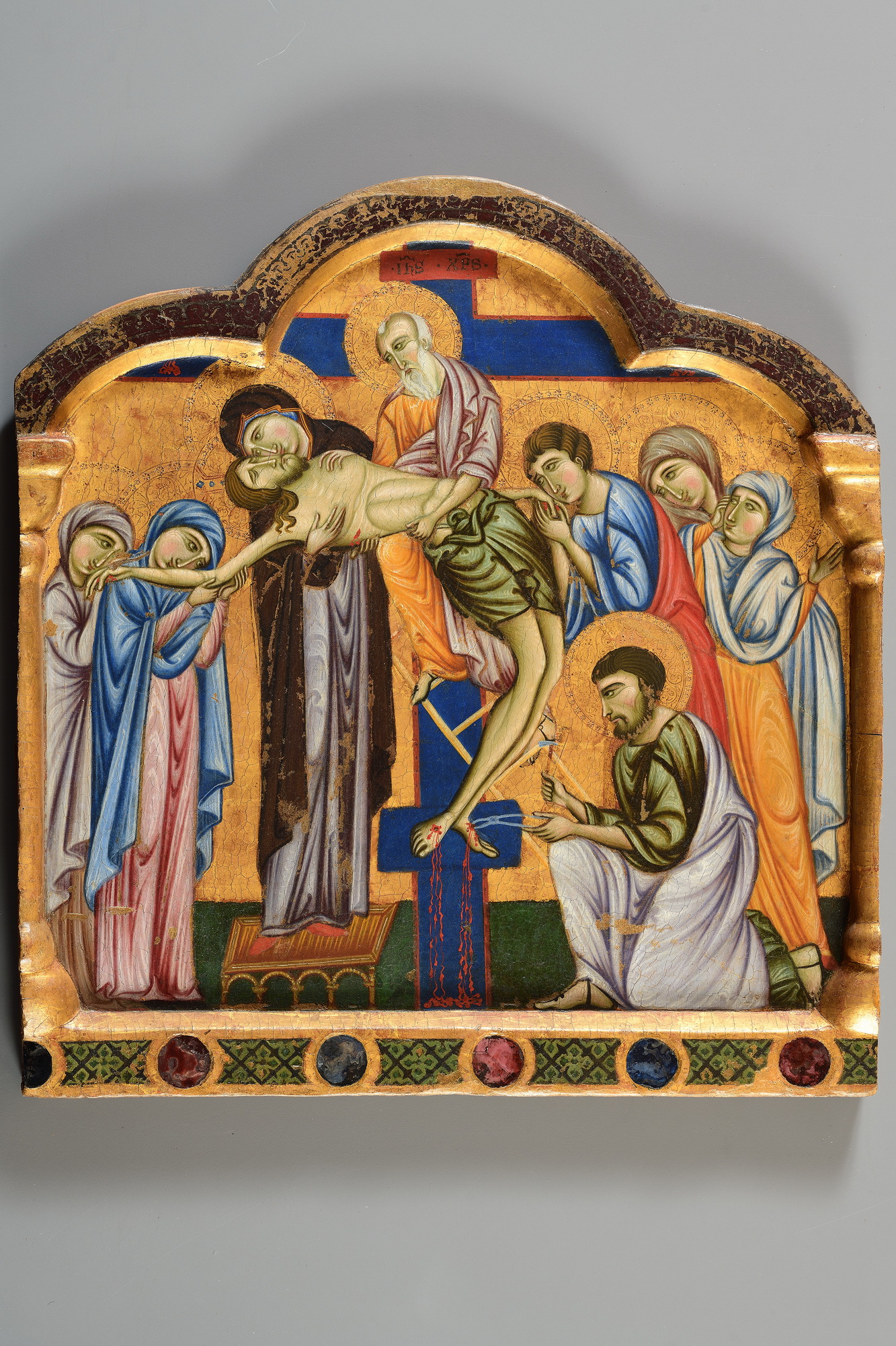 deposizione di Cristo dalla croce (dipinto, elemento d'insieme) di Maestro di San Francesco (attribuito) (sec. XIII)