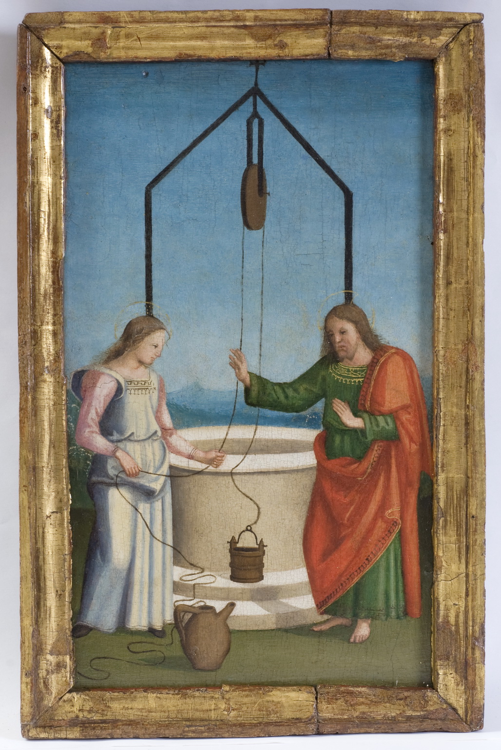 Cristo e la samaritana al pozzo (scomparto di polittico, elemento d'insieme) di Berto di Giovanni (attribuito) (primo quarto sec. XVI)