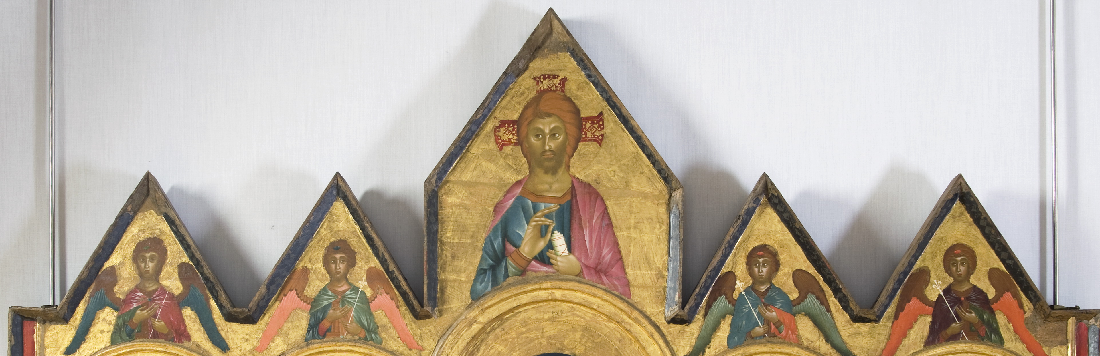 Cristo redentore e angeli (dipinto, elemento d'insieme) di Vigoroso Ranieri da Siena (sec. XIII)