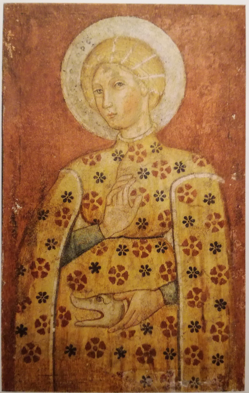 Santa Dignamerita (dipinto, frammento) di Maestro del 1421 (primo quarto sec. XV)