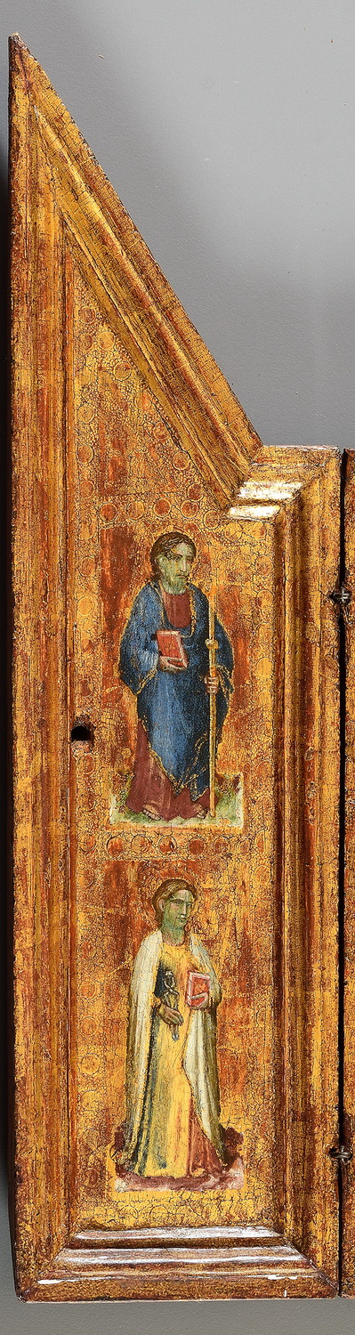 S. Giacomo e S. Apollonia (scomparto di trittico, elemento d'insieme) di Maestro dei trittici neogiotteschi perugini (attribuito) (fine sec. XIV)