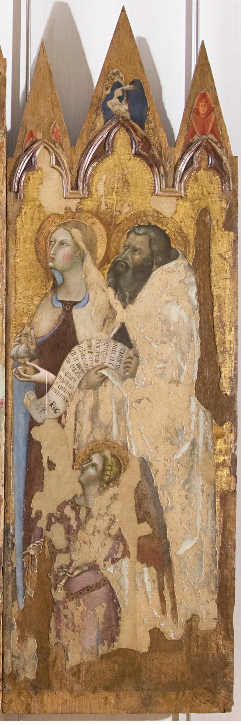 Santa Maria Maddalena e Elia; Madonna annunciata; angelo musicante; serafini (scomparto di polittico, elemento d'insieme) di Bartolo di Fredi (seconda metà sec. XIV)