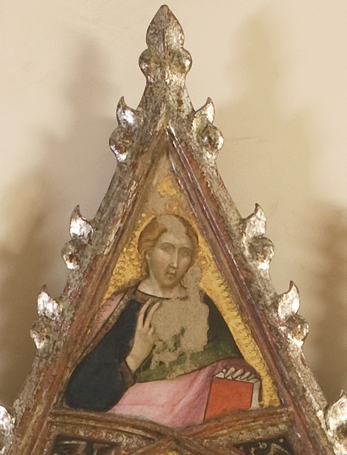 Cristo benedicente (dipinto, elemento d'insieme) di Luca di Tommè (terzo quarto sec. XIV)
