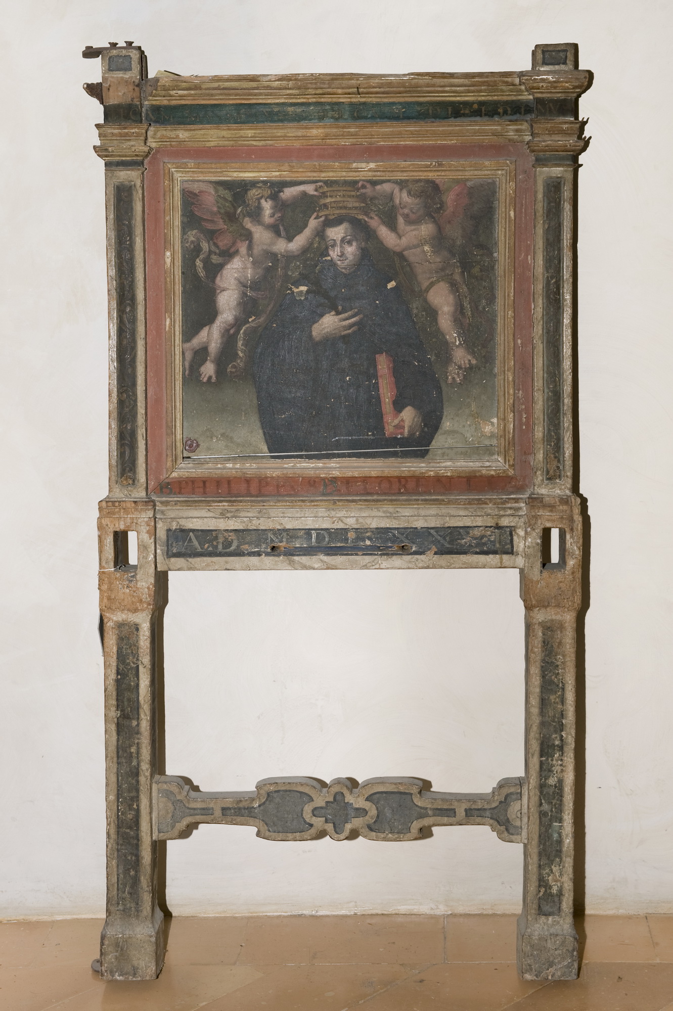 San Filippo Benizi incoronato da angeli, Madonna in gloria (cataletto, elemento d'insieme) - bottega umbra (ultimo quarto sec. XVI)