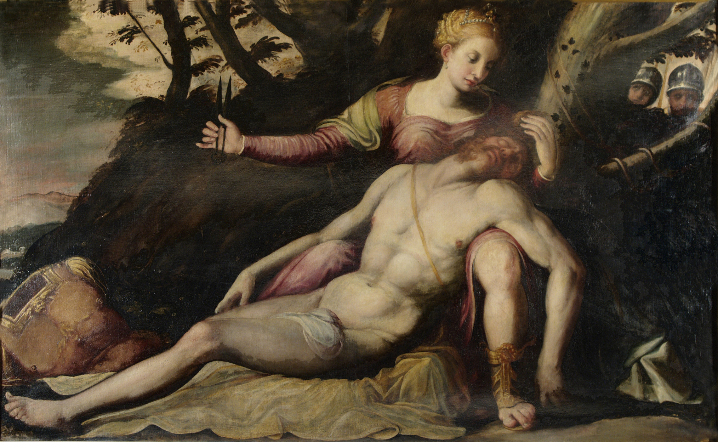 Sansone e Dalila (dipinto, opera isolata) - ambito veneto (seconda metà sec. XVI)