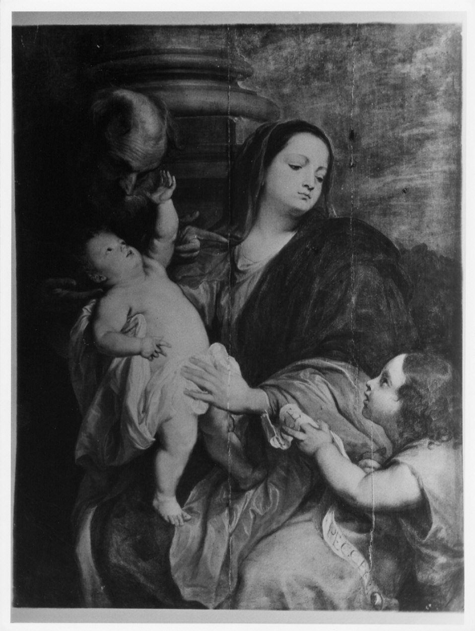 Sacra Famiglia con angelo (dipinto, opera isolata) di Van Dyck Antoon (prima metà sec. XVII)