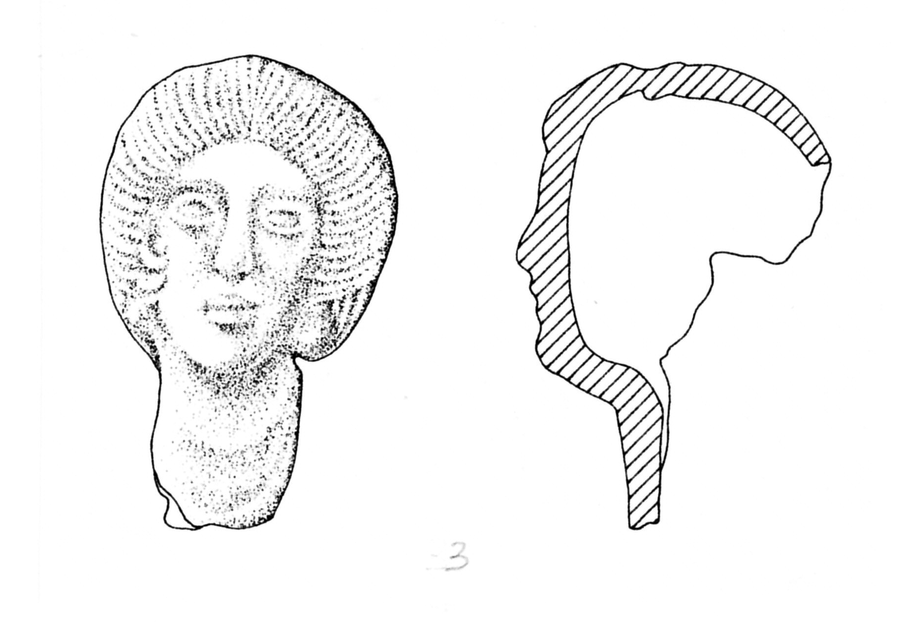 testa/ femminile (fine/ inizio SECOLI/ ARCHI DI SECOLI/ I-II)