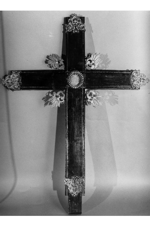 reliquiario - a croce - produzione pugliese (secc. XIX/ XX)