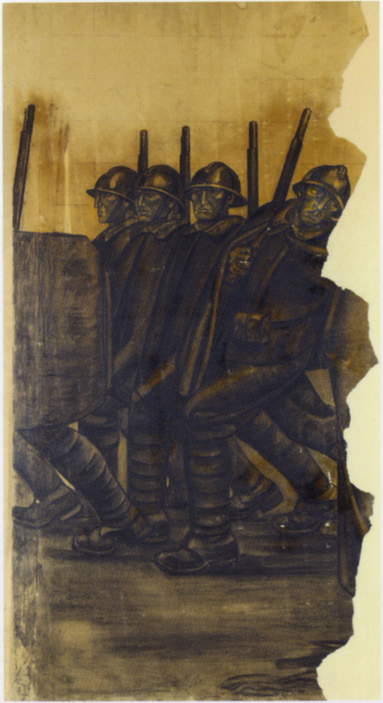 soldati (disegno, frammento) di Santagata Antonio Giuseppe (secondo quarto XX)