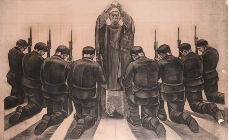 messa (disegno, frammento) di Santagata Antonio Giuseppe (secondo quarto XX)