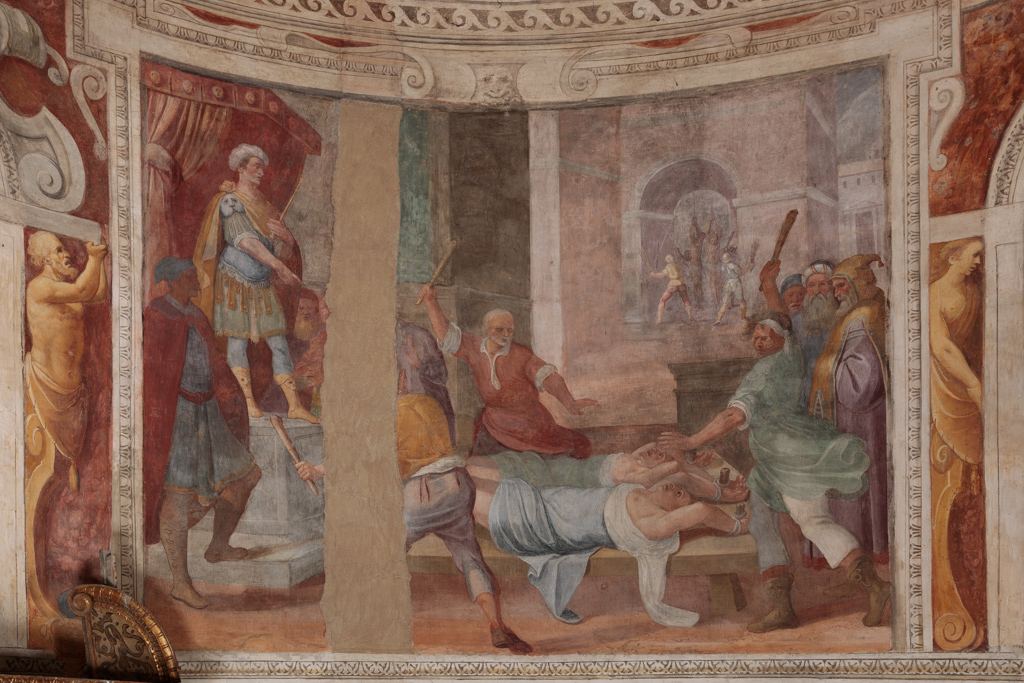 Storie della vita dei SS. Cosma e Damiano (Scene del martirio) (dipinto, elemento d'insieme) di Beltrano Agostino (attribuito) (sec. XVII)