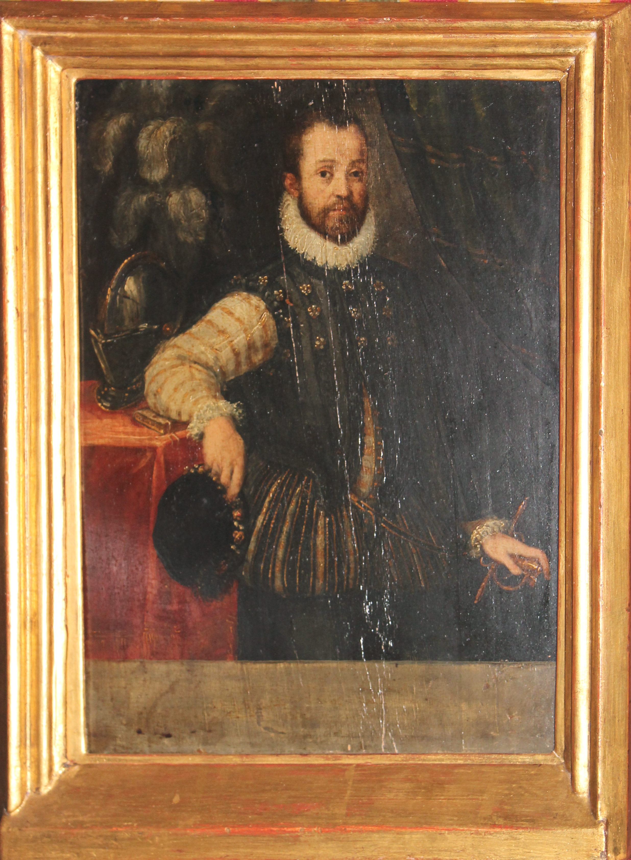 ritratto maschile (dipinto) di Ghisoni Fermo detto Fermo da Caravaggio (bottega) (XVI)