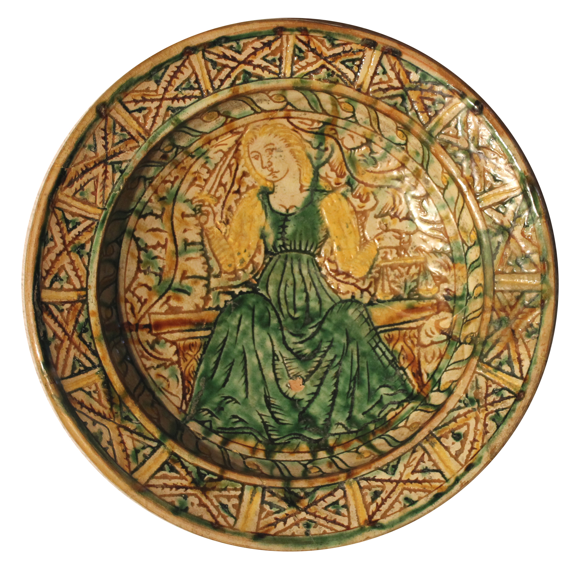 allegoria della Giustizia (scodella) - manifattura di Imola (ultimo quarto XV)
