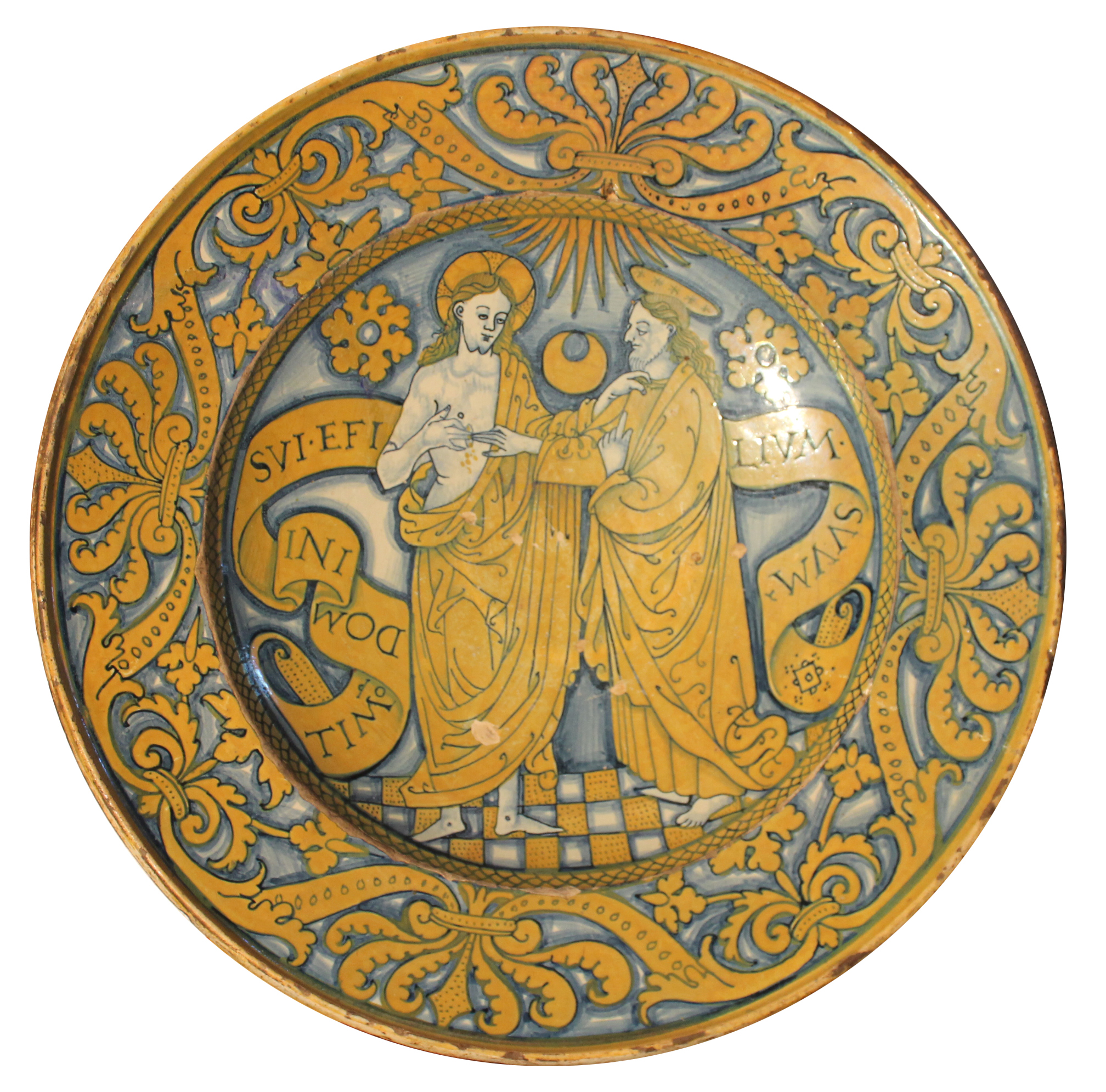 incredulità di san Tommaso (piatto da pompa) - manifattura di Deruta (XVI)