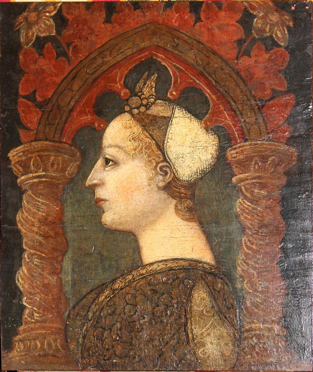 figura femminile di profilo (pettenella) di Bembo Bonifacio (bottega) (XV)