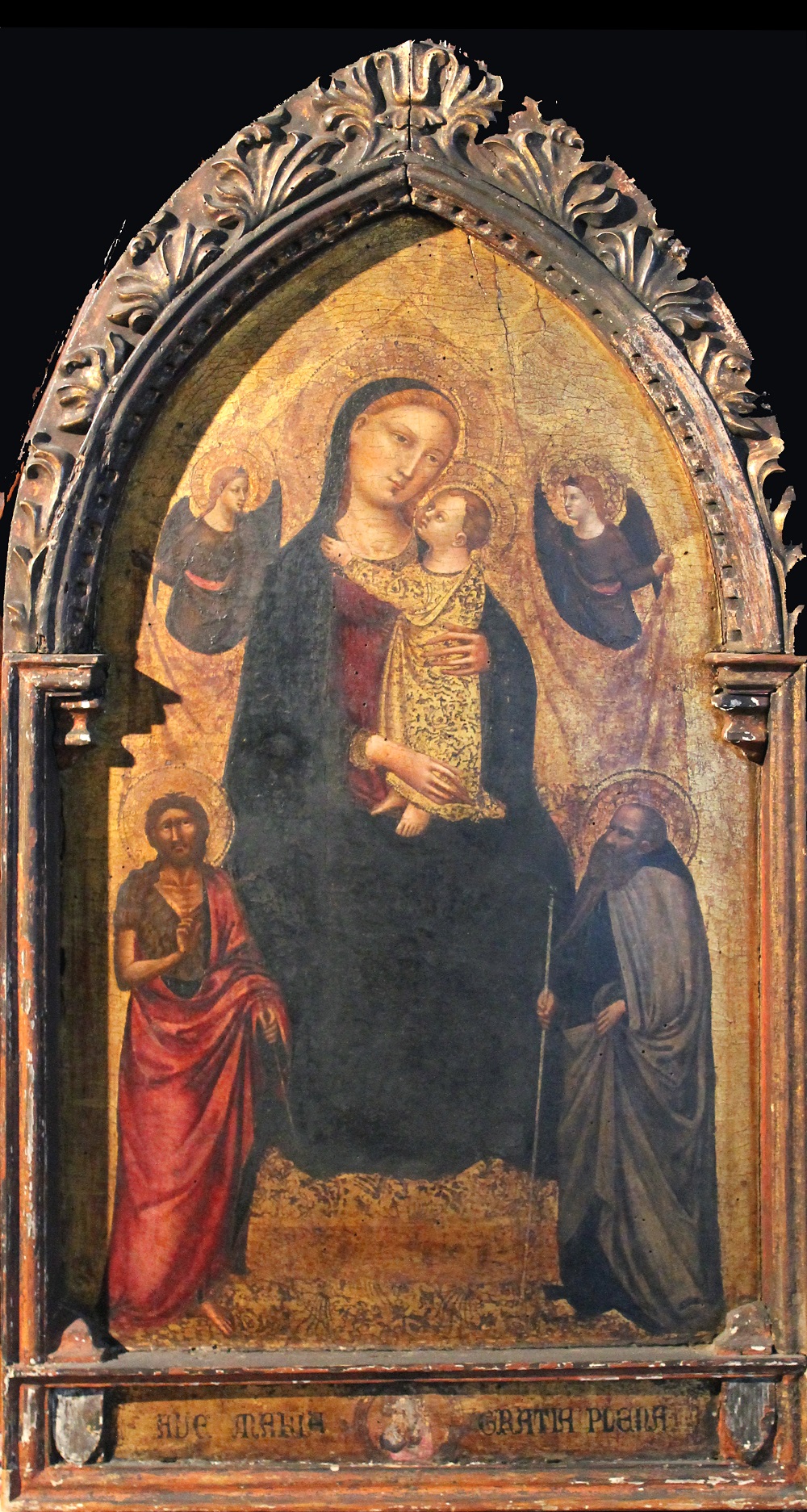 Madonna col Bambino in trono con san Giovanni Battista, sant'Antonio abate e angeli (dipinto) di Lorenzo di Bicci (fine sec. XIV)