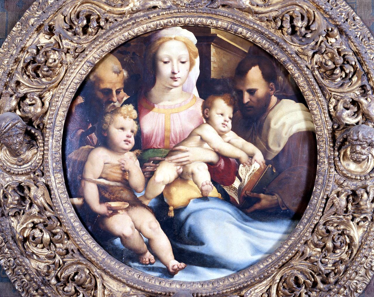 Sacra Famiglia con San Giovannino e donatore (dipinto) di Mecherino Domenico detto Beccafumi (secondo quarto sec. XVI)