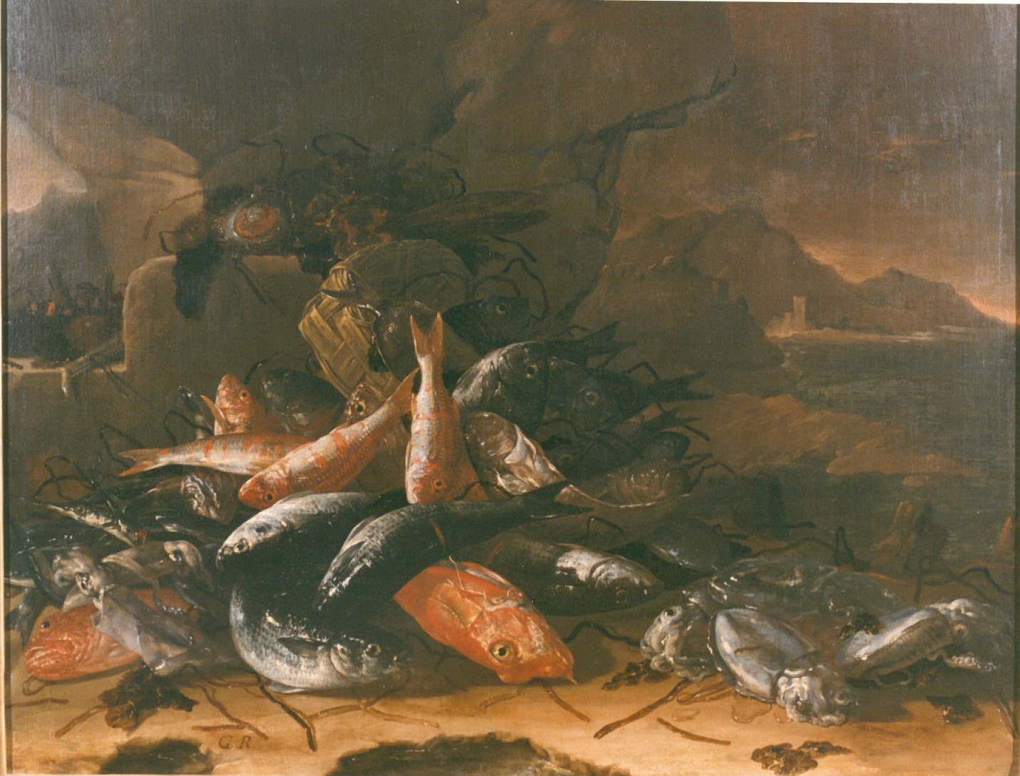 natura morta con pesci e molluschi (dipinto) di Recco Giuseppe (sec. XVII)