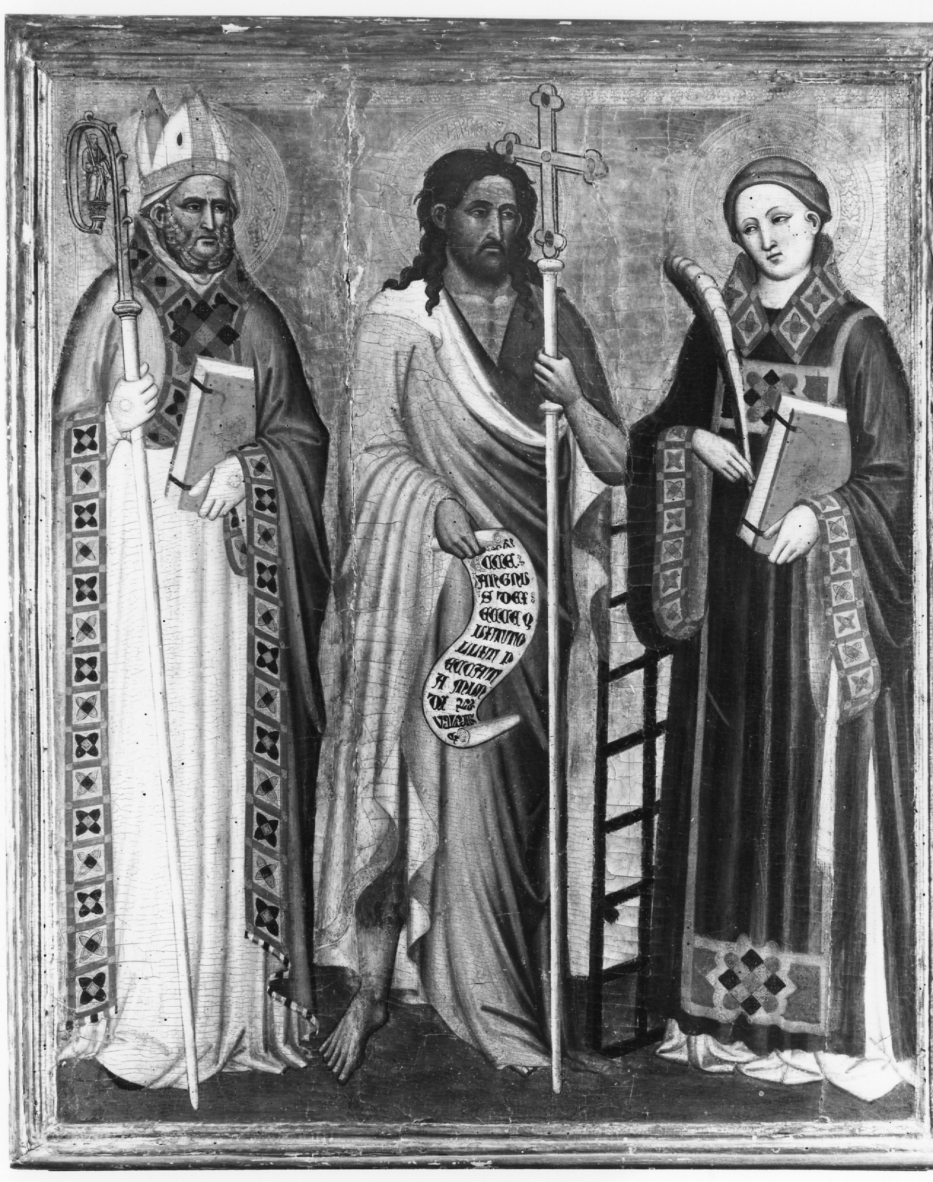 San Martino, san Giovanni Battista e san Lorenzo (dipinto) di Pietro di Miniato (sec. XIV/ XV)