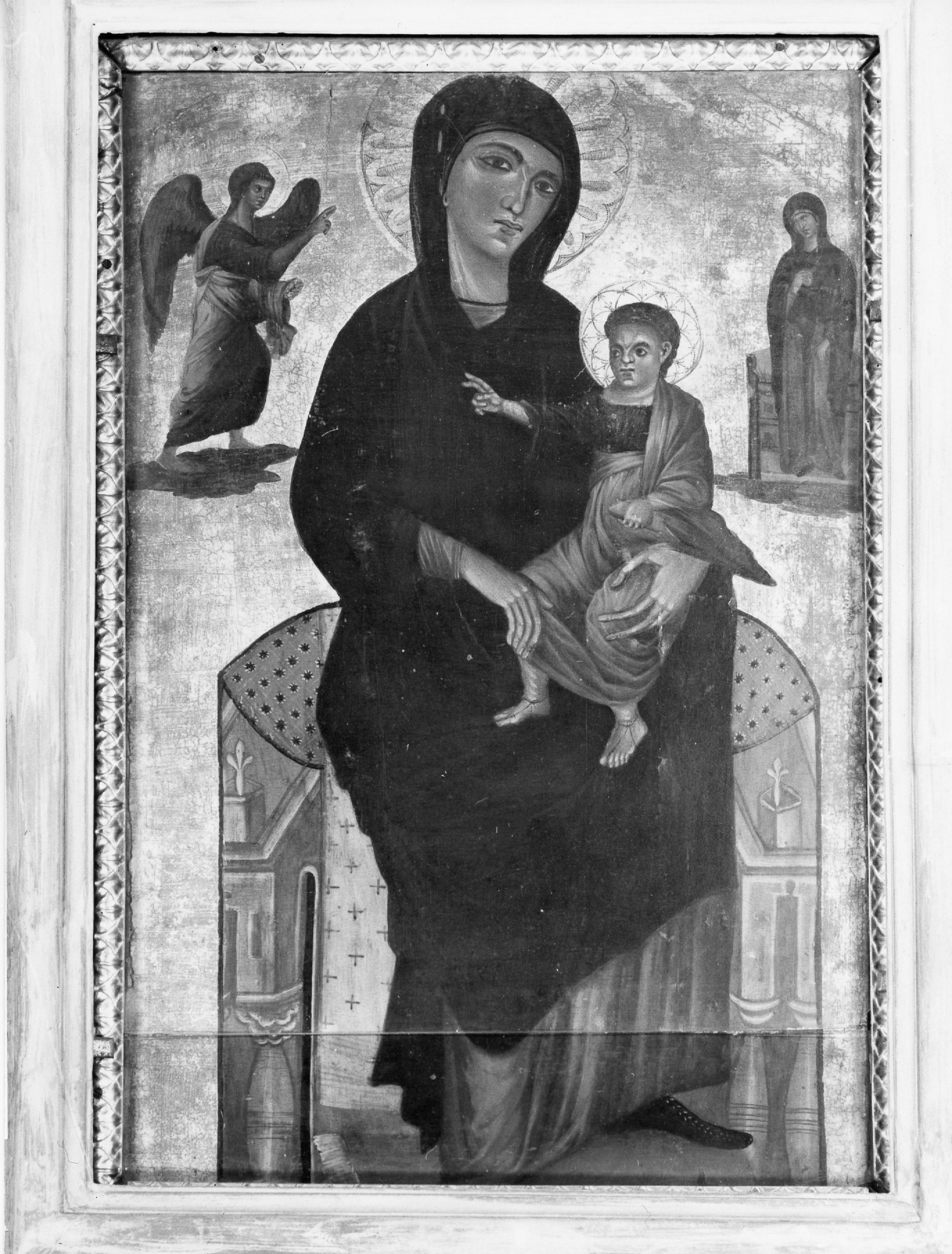 Madonna con Bambino in trono e Annunciazione (dipinto) - bottega fiorentina (ultimo quarto XIII)