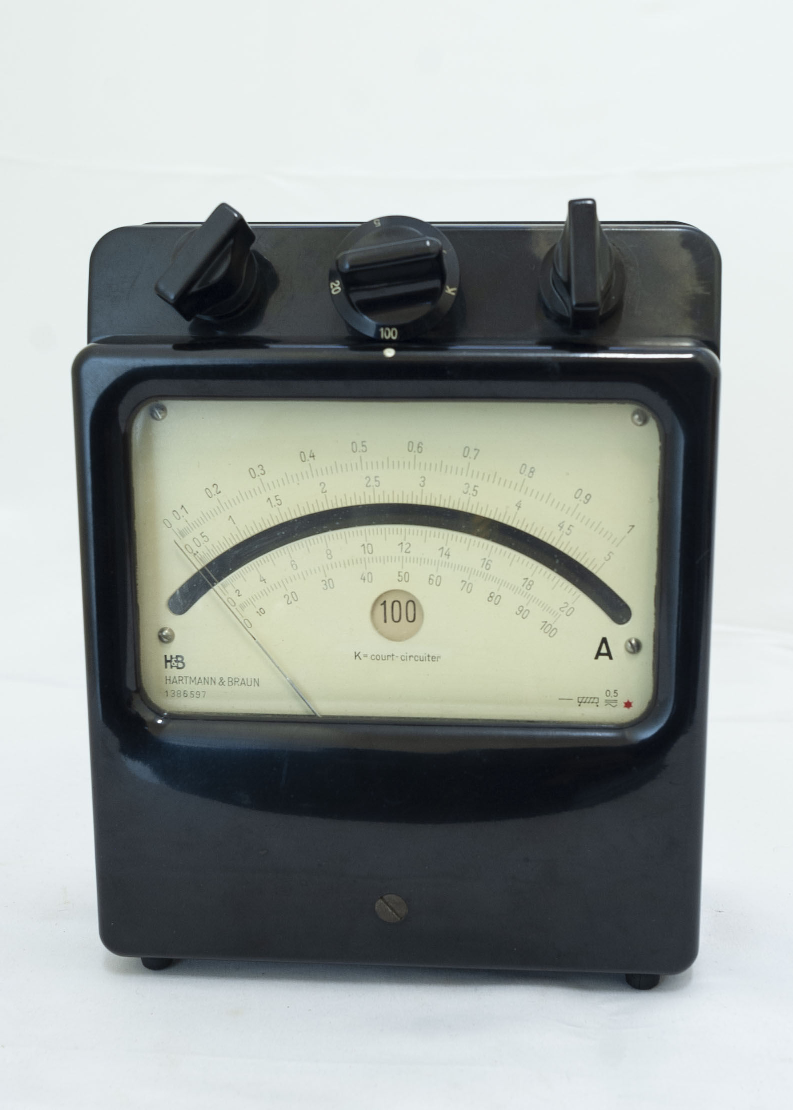 amperometro, elettromagnetico di Hartmann & Braun (anni trenta XX)