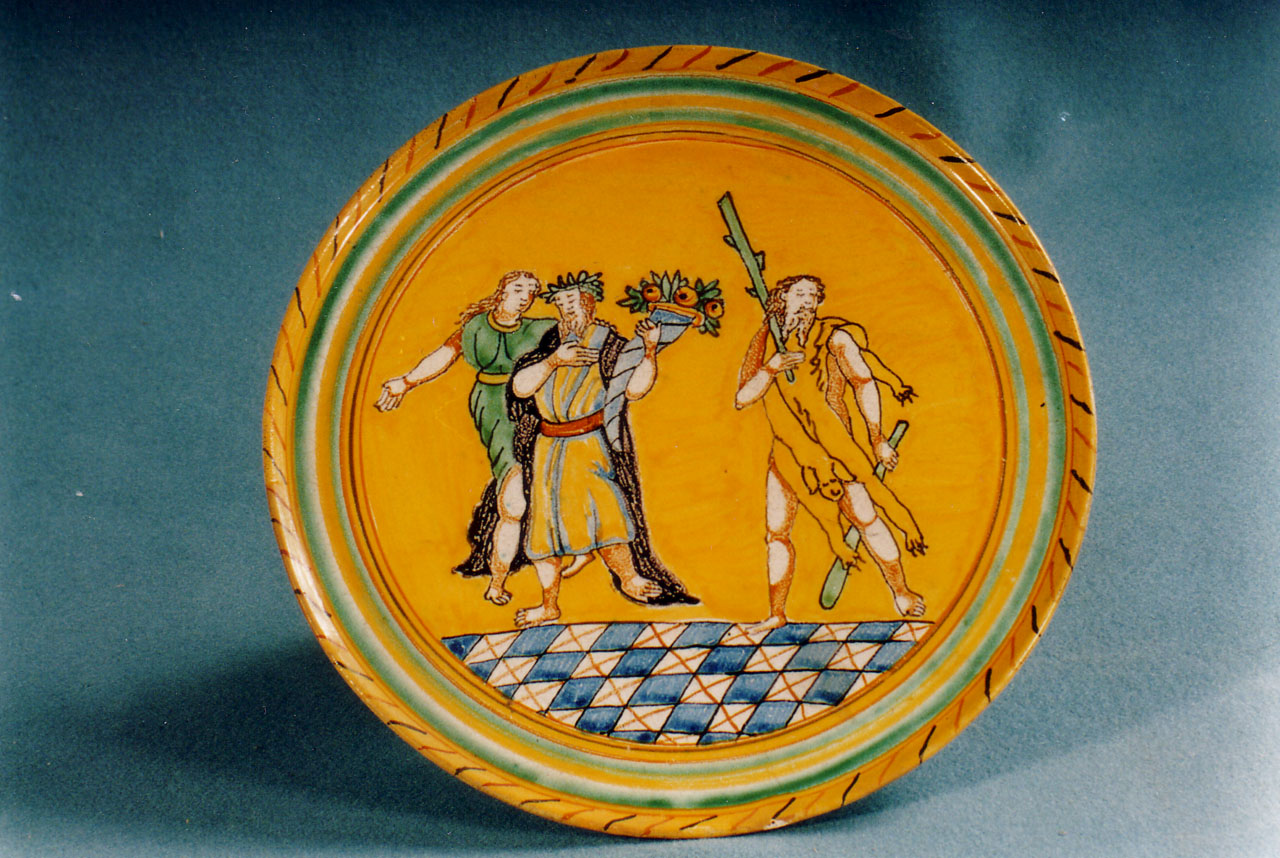 scena mitologica (piatto, opera isolata) - ambito dell'Italia centrale (prima metà XVII)