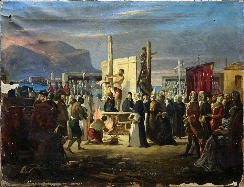 Supplizio di Suor Geltrude, Supplizio di Suor Geltrude (dipinto, opera isolata) di Giaconia Salvatore (attribuito) - ambito siciliano (seconda metà XIX)