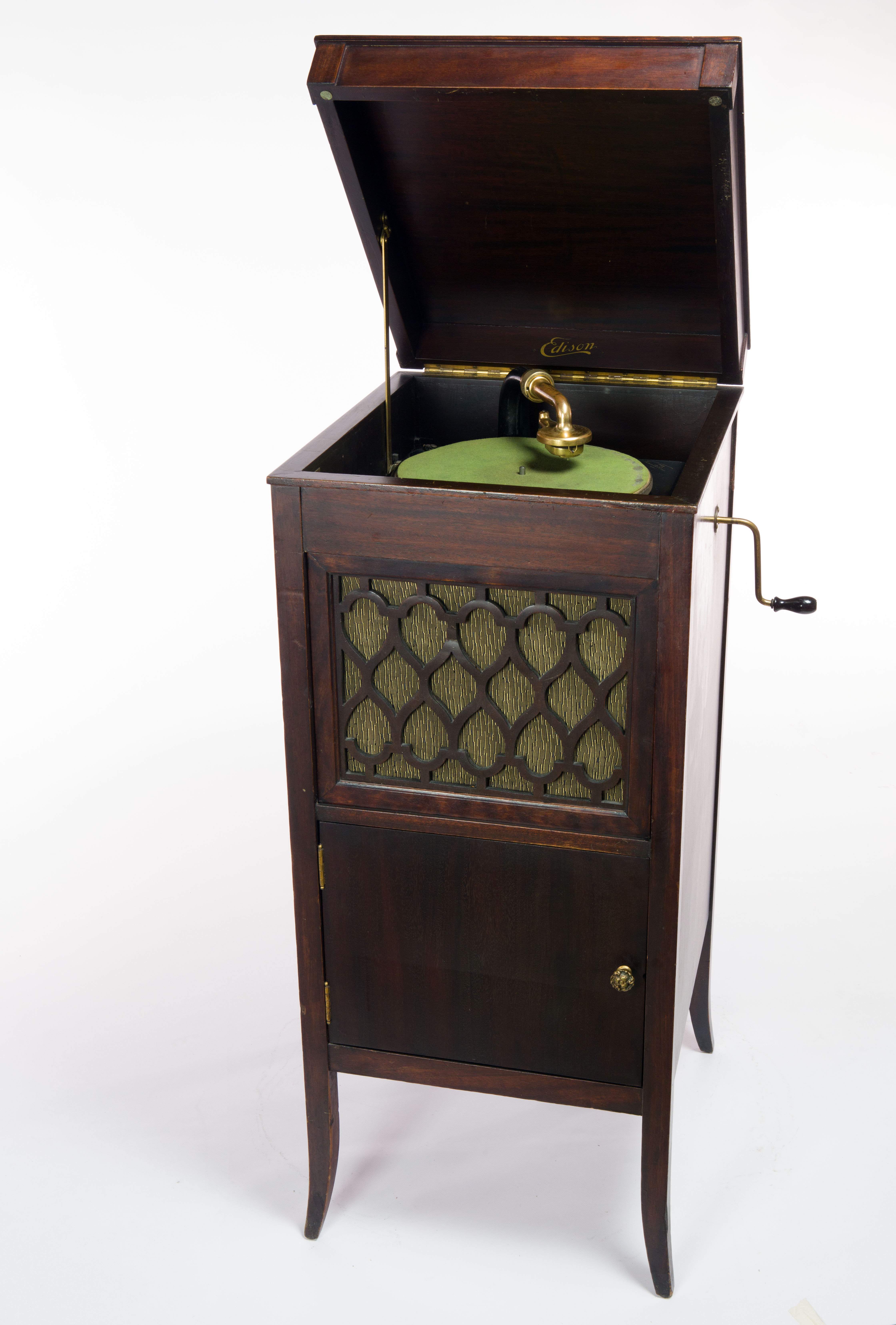 grammofono, cabinet a tromba interna di Thomas A. Edison Inc (prima metà XX)
