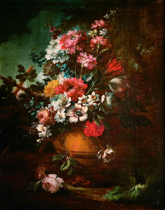 Composizione di fiori in vaso (dipinto) di Lopez Gasparo (secondo quarto XVIII)