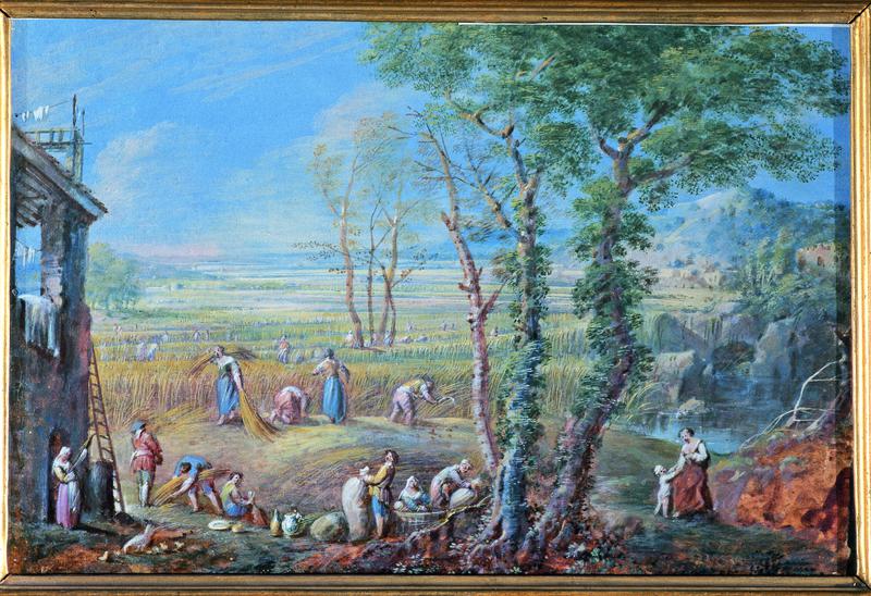 La mietitura/ L'estate, La mietitura (dipinto) di Raggi Maria Luigia (ultimo quarto XVIII)