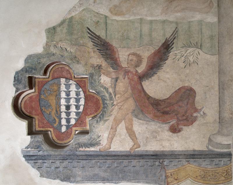 Angelo con lo stemma del Podestà Spinelli, Angelo con stemma Spinelli (dipinto) di Bocchi Bartolomeo di Andrea (terzo quarto XV)